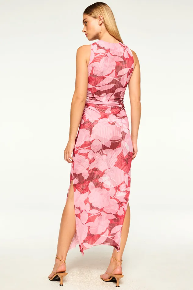 Misa Los Angeles Elaine Dress Flora Rosada Mesh Women Jersey and Mesh