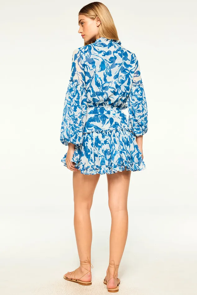 Misa Los Angeles Elisabetta Dress Blue Watercolor Mix Women Dresses