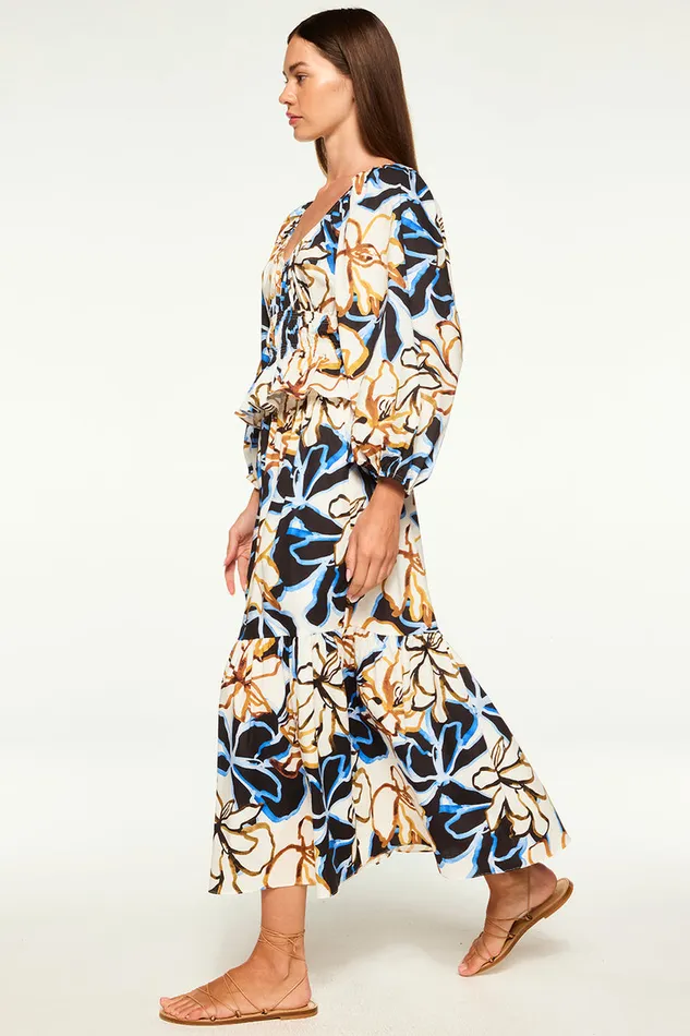 Misa Los Angeles Elna Skirt Bold Blooms Cotton Women Matching Sets