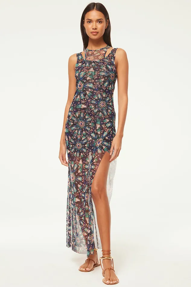 Misa Los Angeles Fernanda Dress Indigo Burst Women Jersey and Mesh