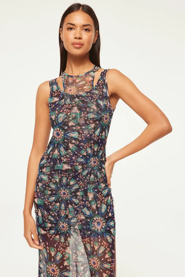 Misa Los Angeles Fernanda Dress Indigo Burst Women Jersey and Mesh