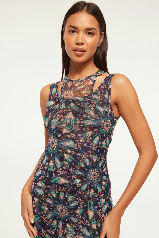 Misa Los Angeles Fernanda Dress Indigo Burst Women Jersey and Mesh