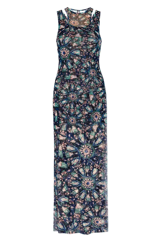 Misa Los Angeles Fernanda Dress Indigo Burst Women Jersey and Mesh