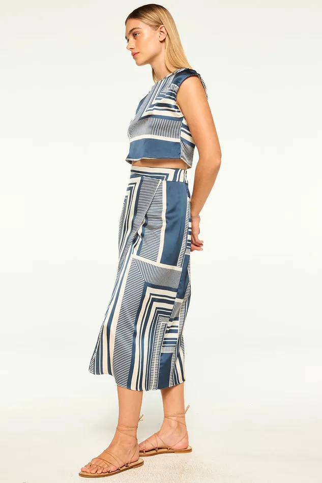 Misa Los Angeles Hara Top Linear Geo Women Tops