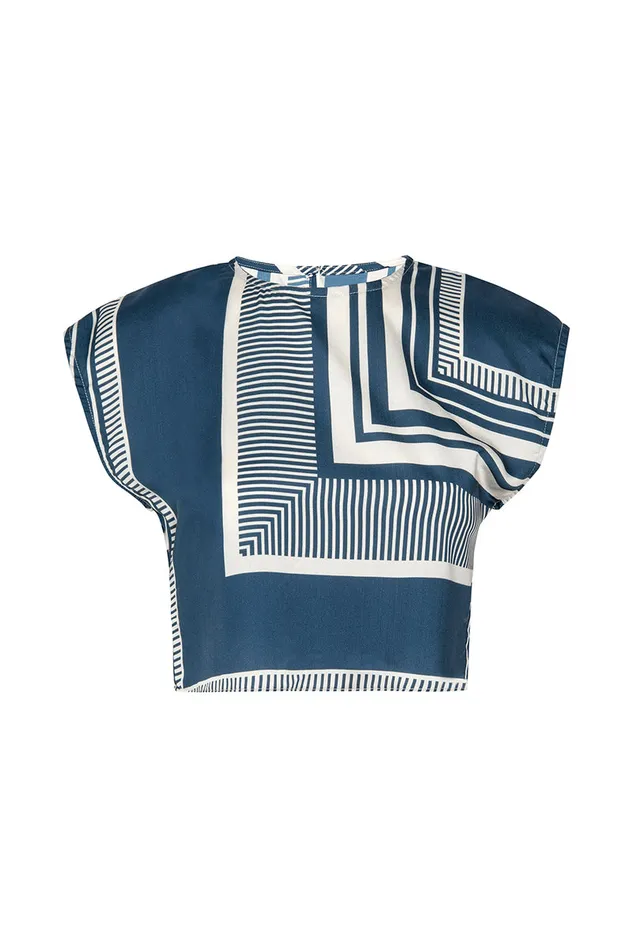 Misa Los Angeles Hara Top Linear Geo Women Tops