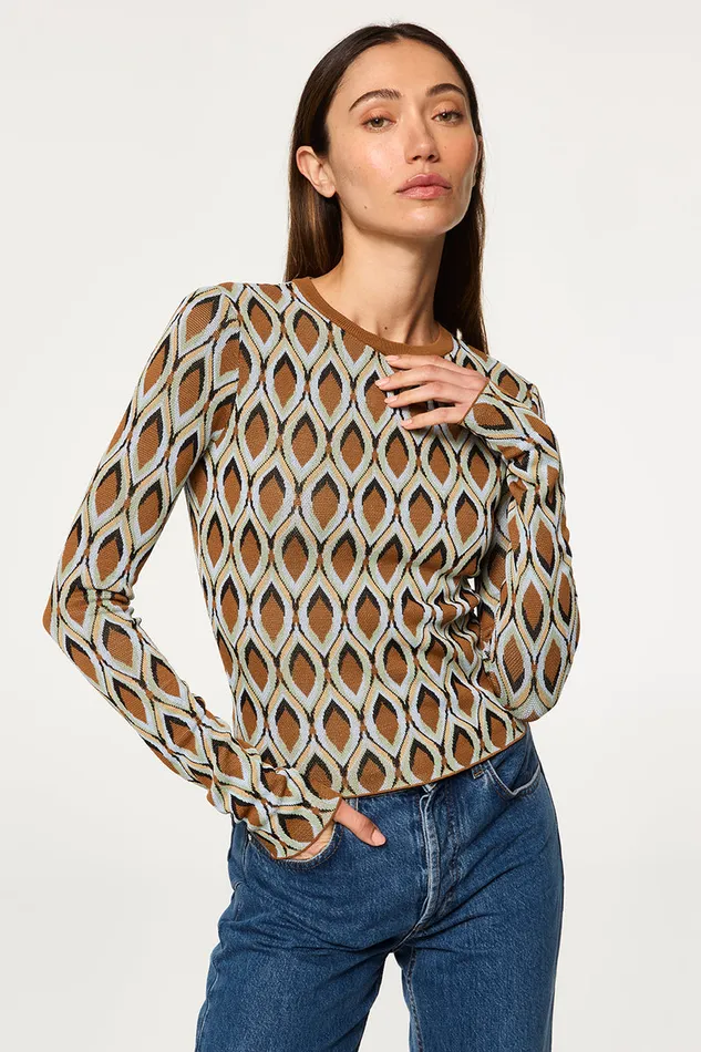 Misa Los Angeles Joyce Top Brown Women Knits