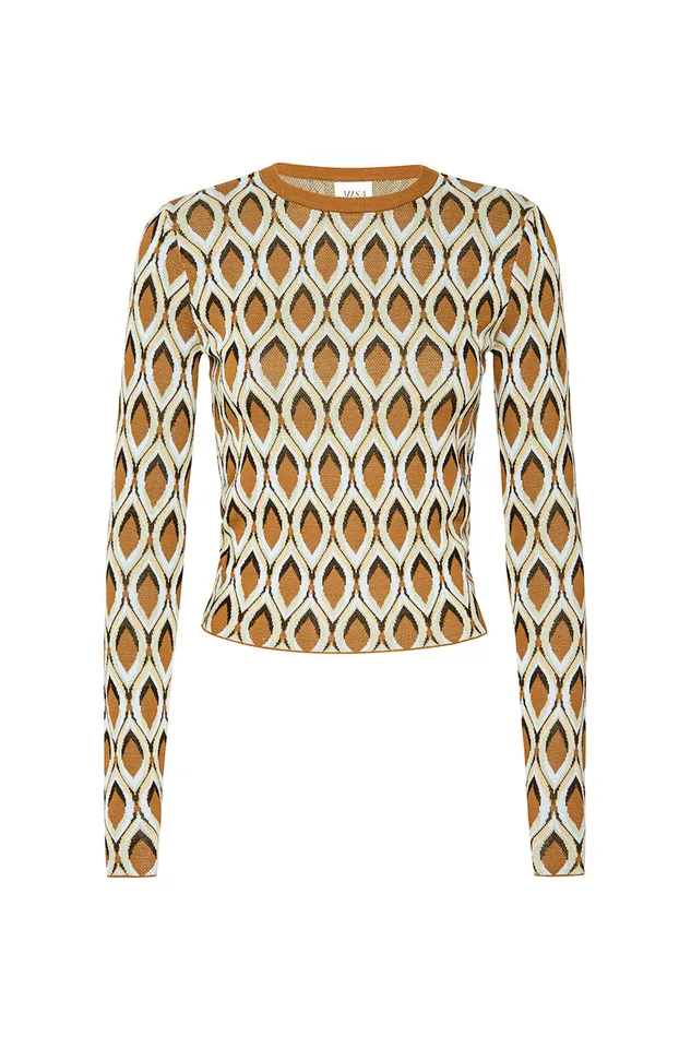 Misa Los Angeles Joyce Top Brown Women Knits