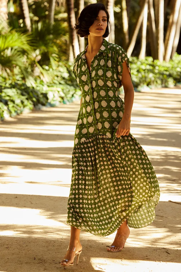 Misa Los Angeles Laura Dress Rattan Tile Mix Women Dresses