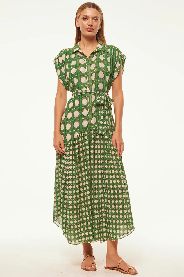Misa Los Angeles Laura Dress Rattan Tile Mix Women Dresses