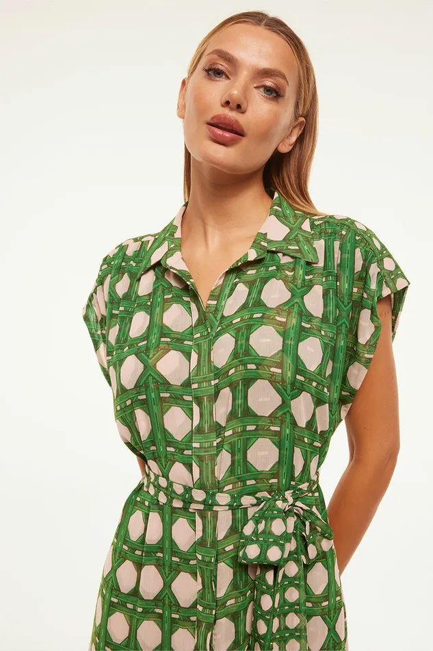 Misa Los Angeles Laura Dress Rattan Tile Mix Women Dresses