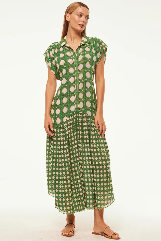 Misa Los Angeles Laura Dress Rattan Tile Mix Women Dresses