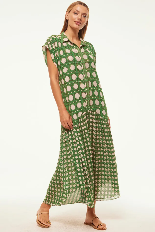 Misa Los Angeles Laura Dress Rattan Tile Mix Women Dresses