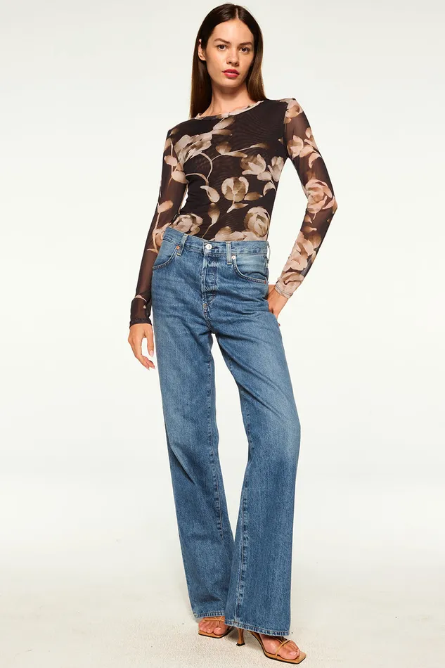 Misa Los Angeles Lula Top Faded Rose Mesh Women Tops