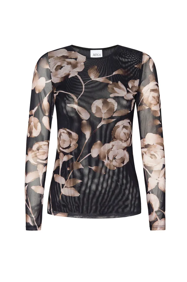 Misa Los Angeles Lula Top Faded Rose Mesh Women Tops