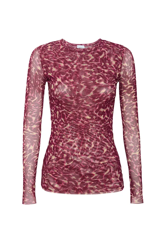 Misa Los Angeles Lula Top Fauna Abstract Mesh Women Tops