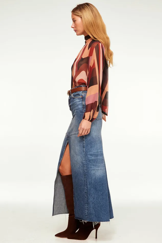 Misa Los Angeles Lulu Top Canyon Stripe Chiffon Women Tops