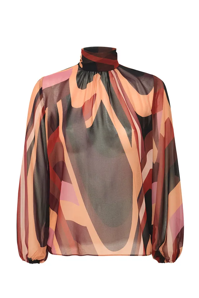 Misa Los Angeles Lulu Top Canyon Stripe Chiffon Women Tops