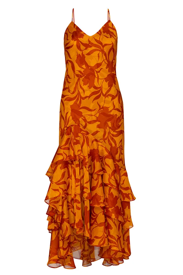 Misa Los Angeles Marisa Dress Atlas Floral Persimmon Women Dresses