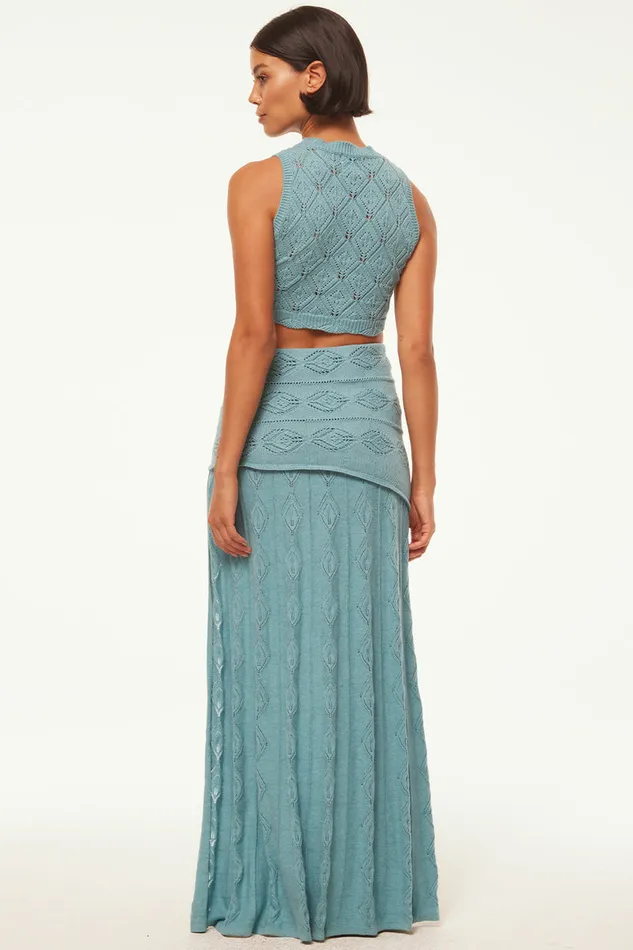 Misa Los Angeles Nadim Skirt Blue Women Matching Sets