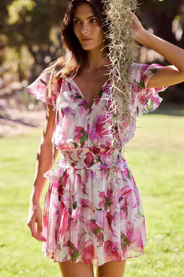 Misa Los Angeles Natalia Dress Garden Fuchsia Women Dresses