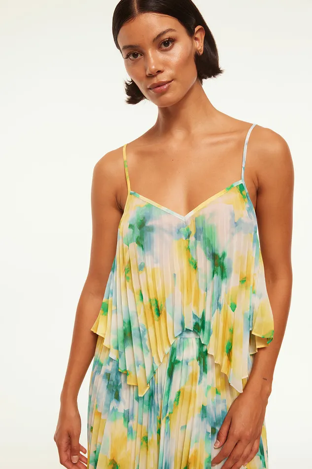 Misa Los Angeles Noemi Top Citron Watercolor Women Tops