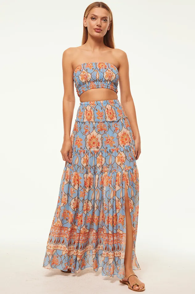 Misa Los Angeles Roksana Bandeau Caged Floral Women Tops