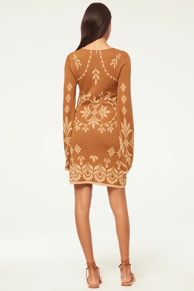 Misa Los Angeles Sahar Dress Brown Flora Santiago Women Dresses