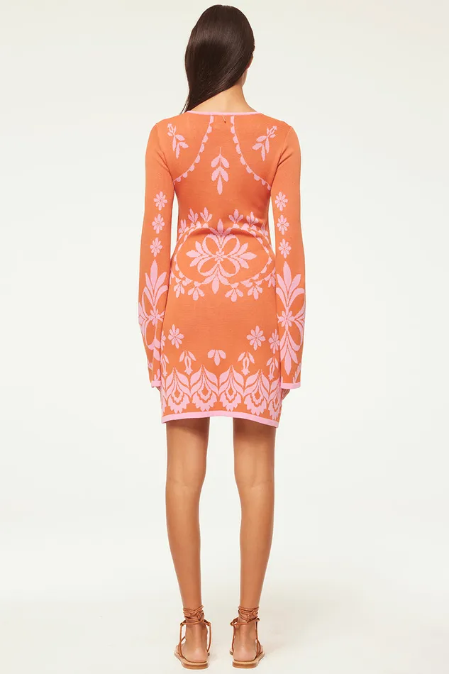 Misa Los Angeles Sahar Dress Pink Flora Santiago Women Dresses