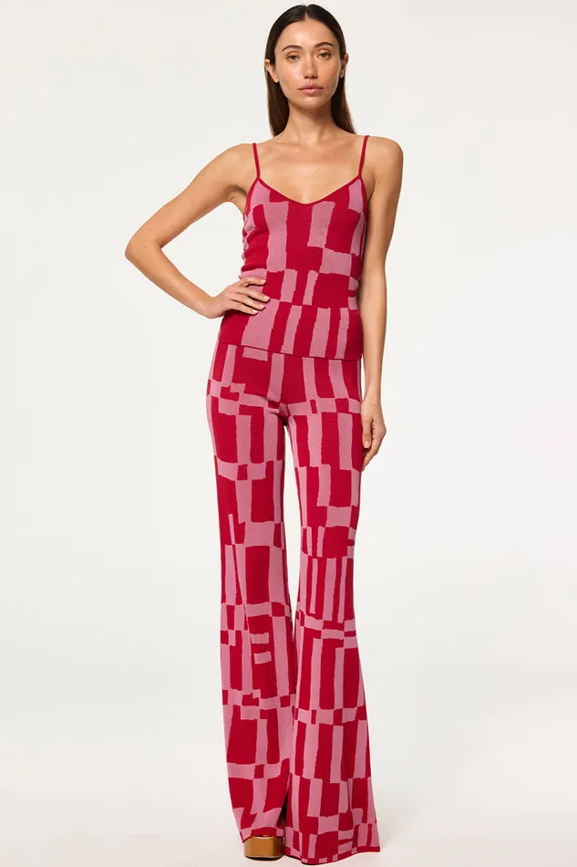 Misa Los Angeles Una Top Pink U0026 Red Women Knits