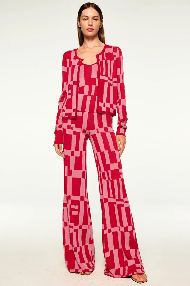 Misa Los Angeles Una Top Pink U0026 Red Women Matching Sets
