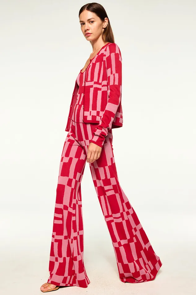 Misa Los Angeles Una Top Pink U0026 Red Women Matching Sets