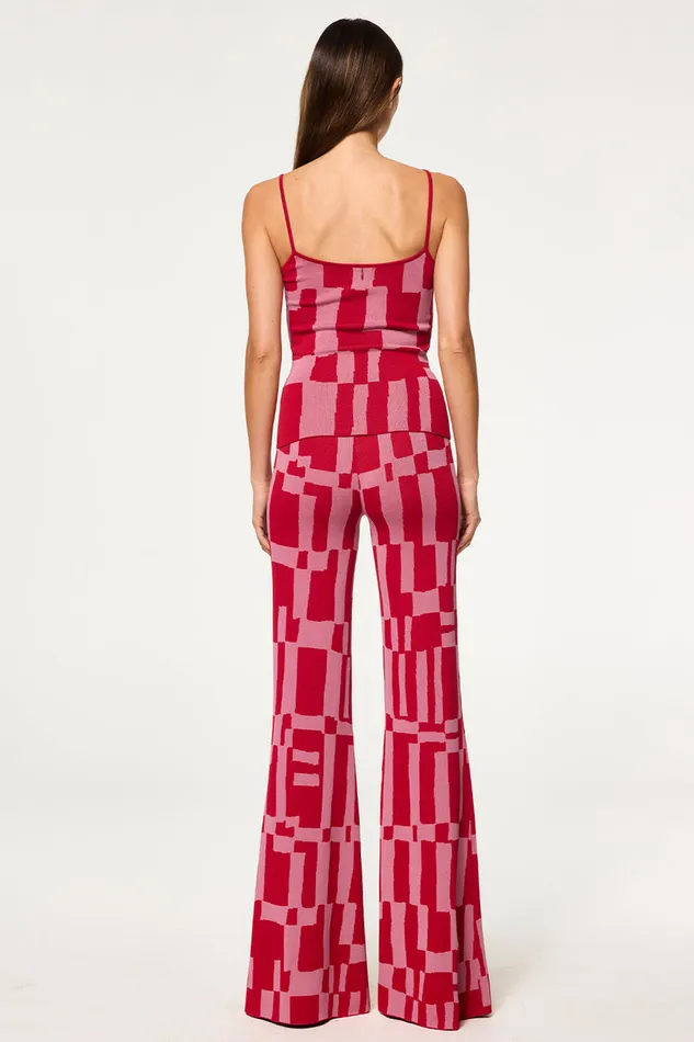 Misa Los Angeles Una Top Pink U0026 Red Women Matching Sets