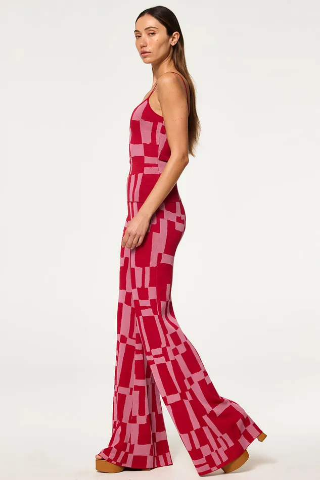 Misa Los Angeles Una Top Pink U0026 Red Women Matching Sets