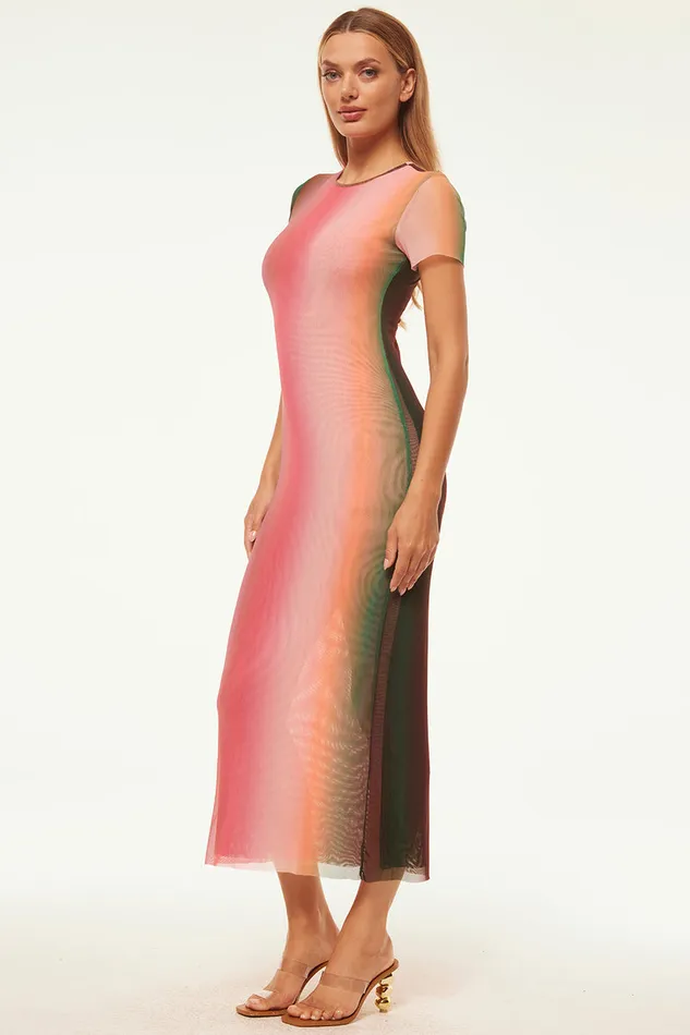 Misa Los Angeles Vanessa Dress Cali Ombre Women Jersey and Mesh