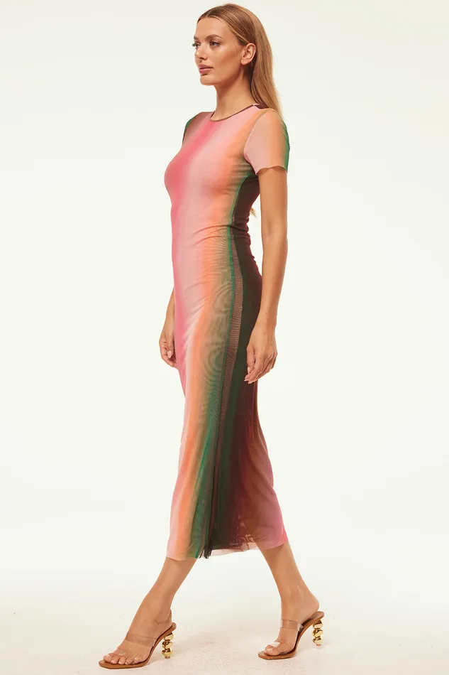Misa Los Angeles Vanessa Dress Cali Ombre Women Jersey and Mesh