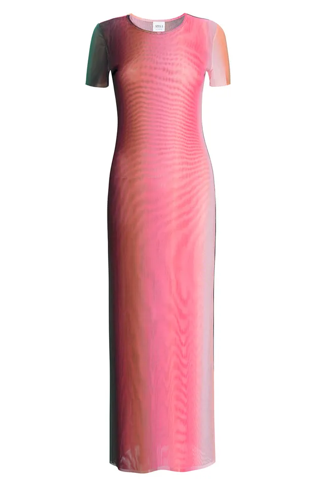 Misa Los Angeles Vanessa Dress Cali Ombre Women Jersey and Mesh