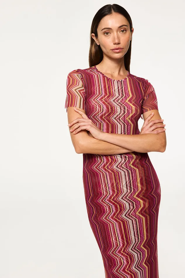 Misa Los Angeles Vanessa Dress La Banda Crimson Mesh Women Dresses