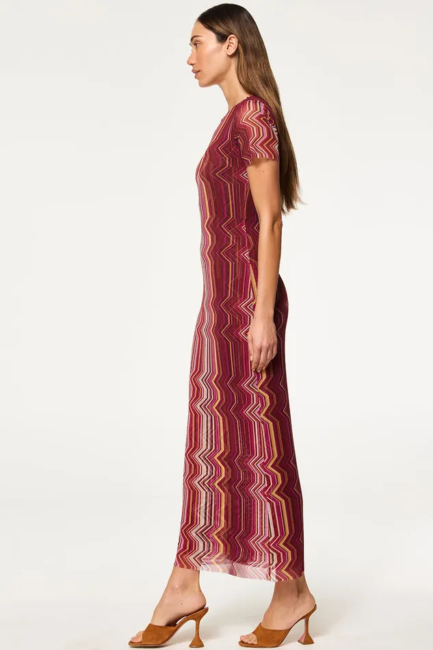 Misa Los Angeles Vanessa Dress La Banda Crimson Mesh Women Dresses