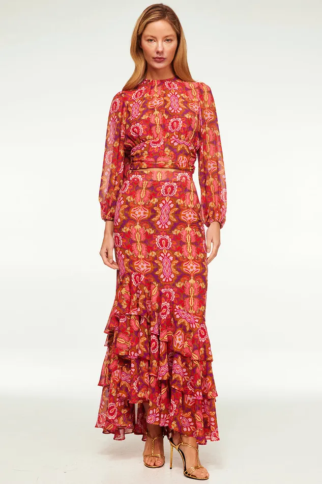 Misa Los Angeles Veronique Skirt Chic Nostalgic Chiffon Women Matching Sets