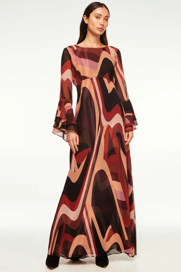Misa Los Angeles Zoey Dress Canyon Stripe Chiffon Women Dresses