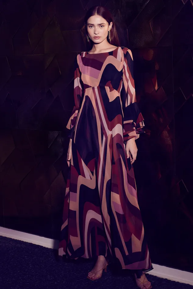 Misa Los Angeles Zoey Dress Canyon Stripe Chiffon Women Dresses