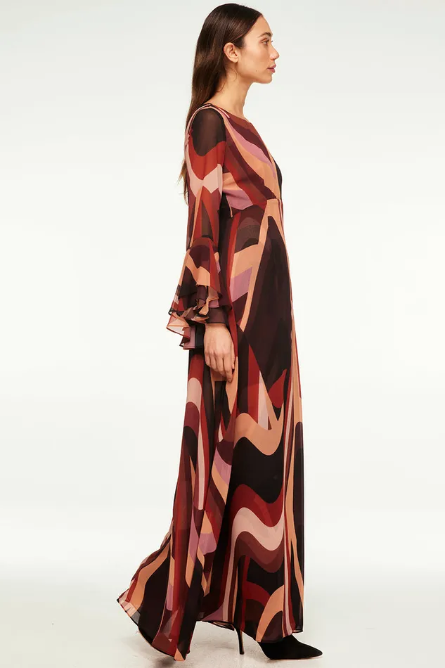 Misa Los Angeles Zoey Dress Canyon Stripe Chiffon Women Dresses