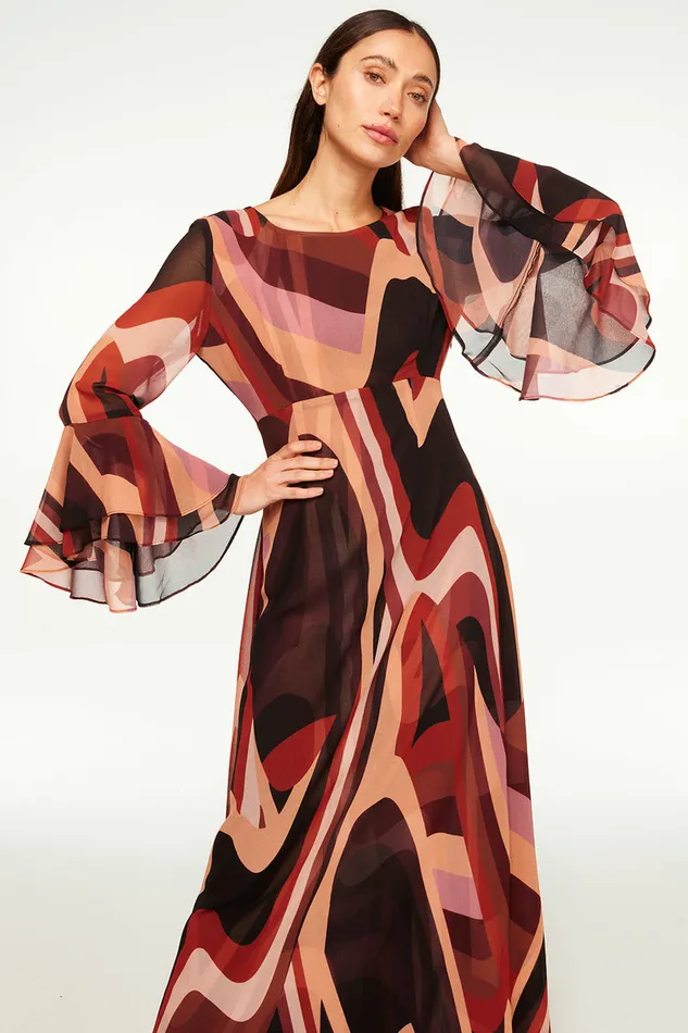 Misa Los Angeles Zoey Dress Canyon Stripe Chiffon Women Dresses