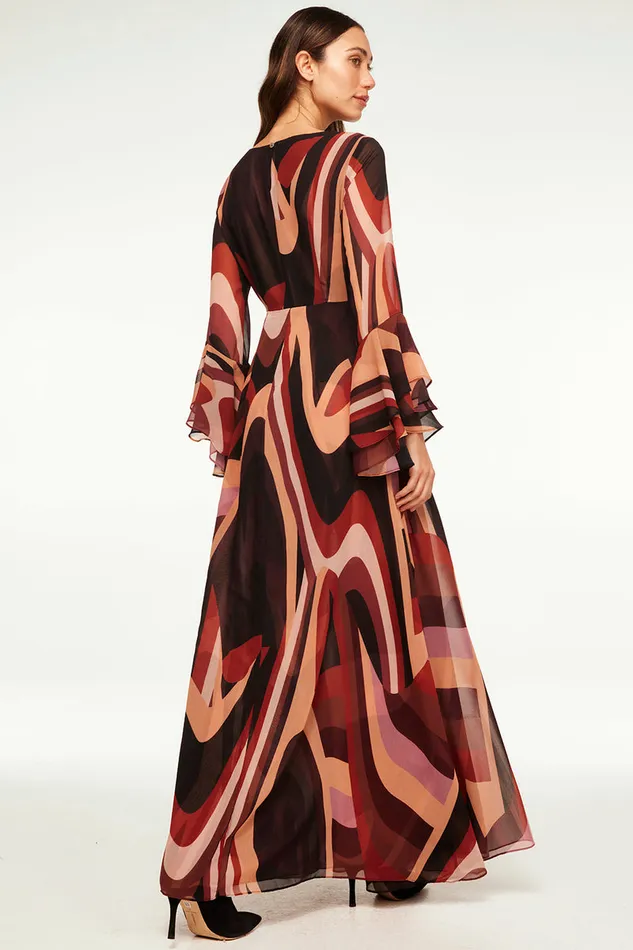 Misa Los Angeles Zoey Dress Canyon Stripe Chiffon Women Dresses