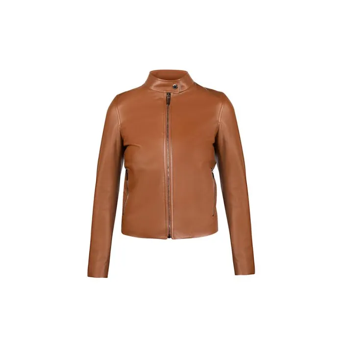 Moreschi Jacket Brown Leather Woman Motor Jacket 8211 Women