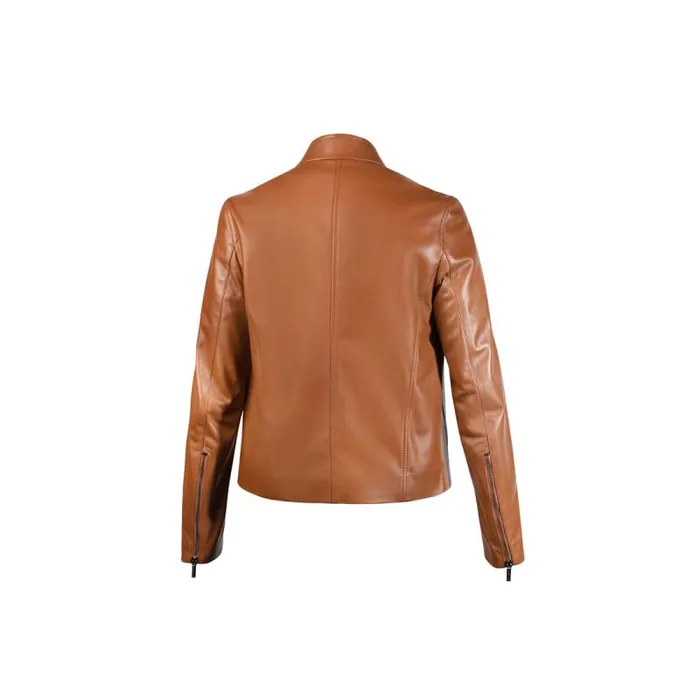 Moreschi Jacket Brown Leather Woman Motor Jacket 8211 Women