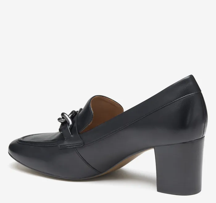 Mules and Loafers Women Johnston and Murphy Eleanor Chain Loafer Black Calfskin