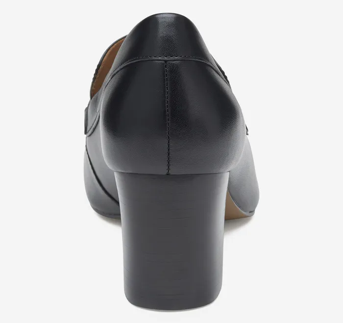Mules and Loafers Women Johnston and Murphy Eleanor Chain Loafer Black Calfskin