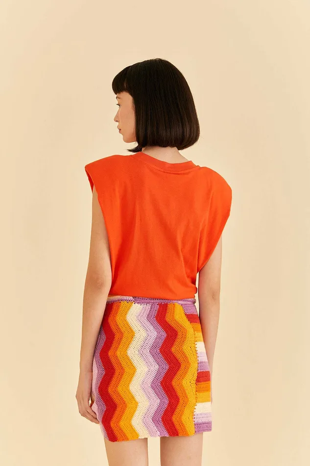 Multi Stripes Crochet Wrap Mini Skirt Women Farm Rio Skirts
