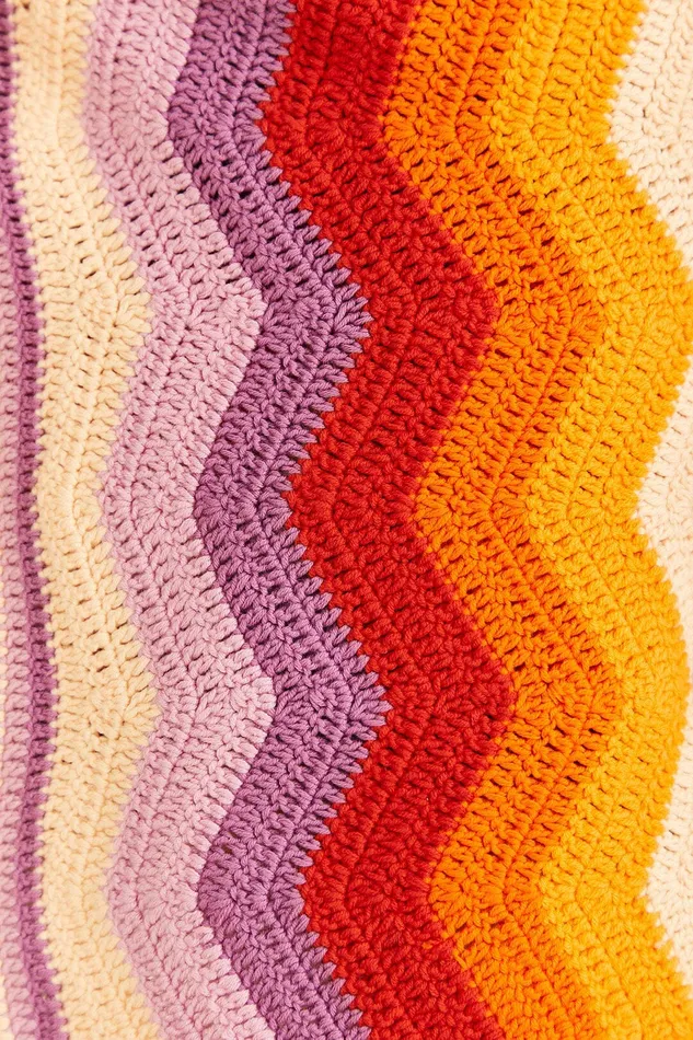 Multi Stripes Crochet Wrap Mini Skirt Women Farm Rio Skirts